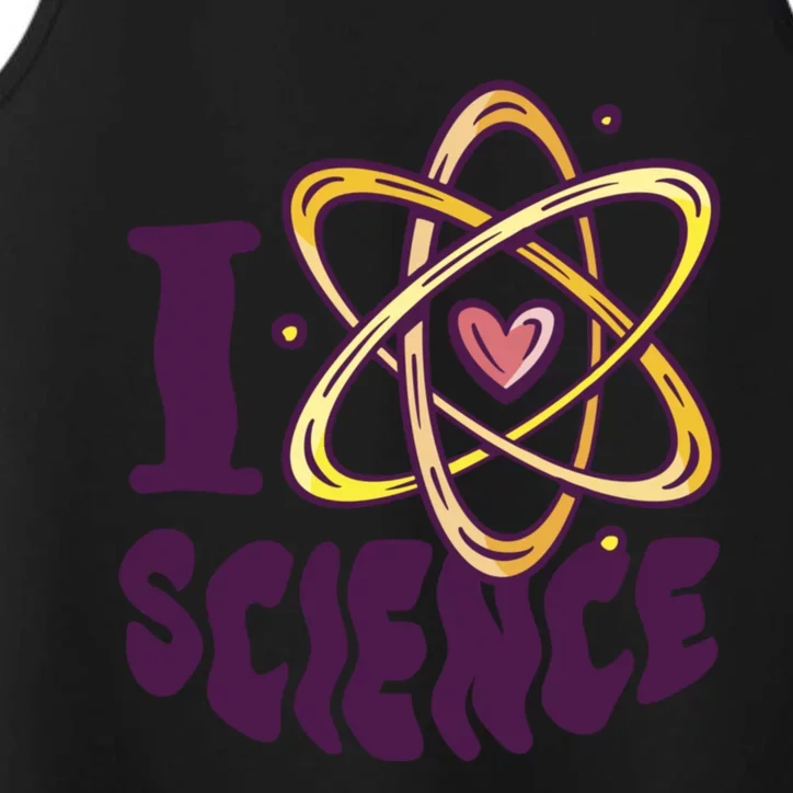 I Love Science L Teacher Student Scientist Graphic Funny Gift Performance Tank