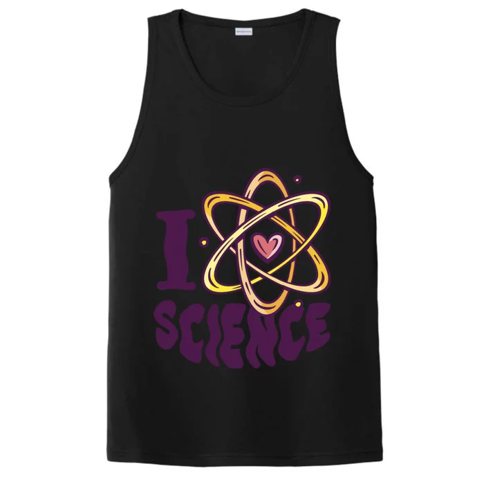 I Love Science L Teacher Student Scientist Graphic Funny Gift Performance Tank