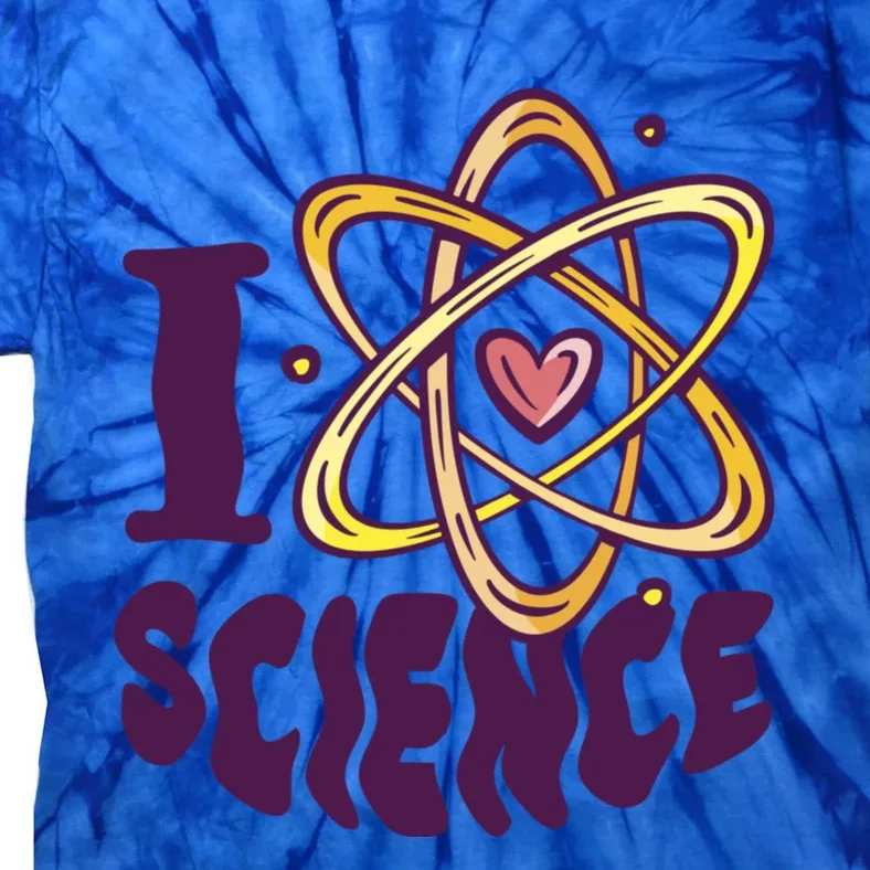 I Love Science L Teacher Student Scientist Graphic Funny Gift Tie-Dye T-Shirt