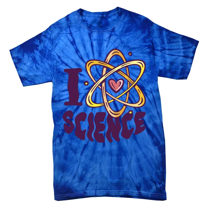 I Love Science L Teacher Student Scientist Graphic Funny Gift Tie-Dye T-Shirt