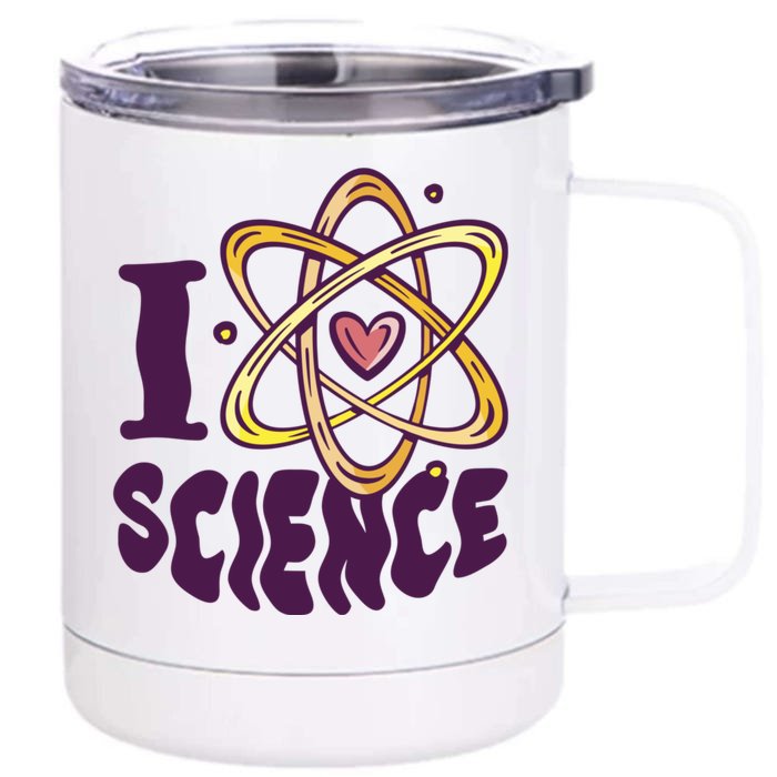 I Love Science L Teacher Student Scientist Graphic Funny Gift Front & Back 12oz Stainless Steel Tumbler Cup