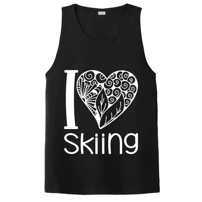 I Love Skiing For Ski Lovers Gift Performance Tank