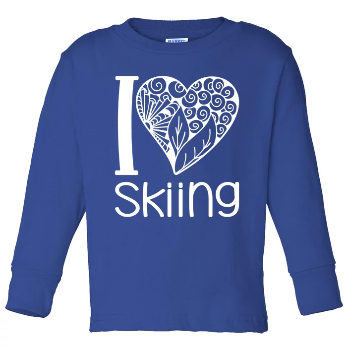 I Love Skiing For Ski Lovers Gift Toddler Long Sleeve Shirt