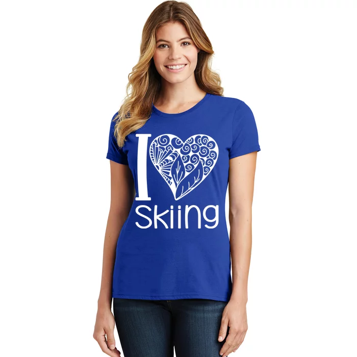 I Love Skiing For Ski Lovers Gift Women's T-Shirt