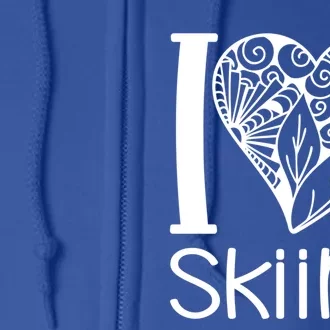 I Love Skiing For Ski Lovers Gift Full Zip Hoodie