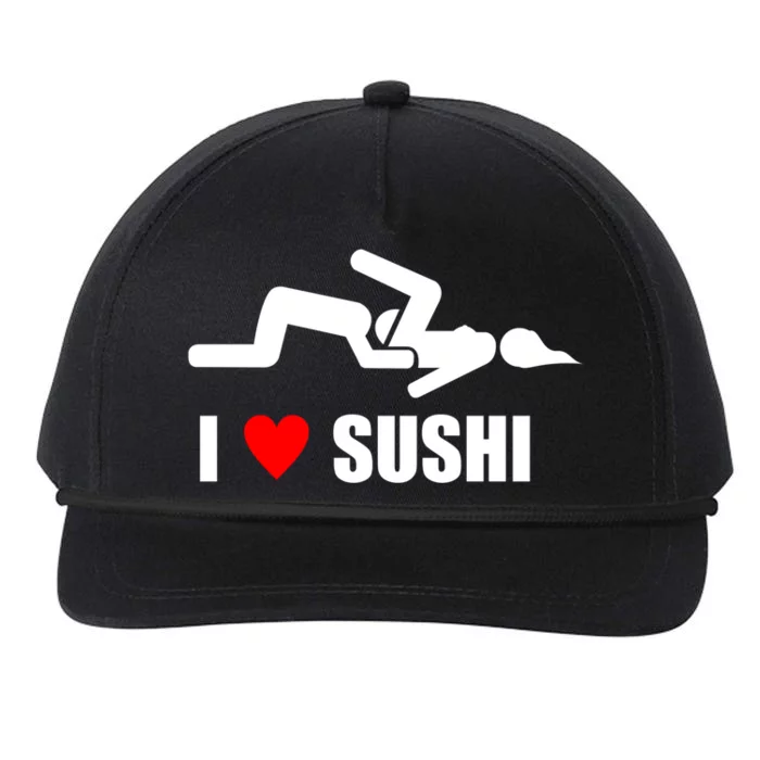 I Love Sushi Snapback Five-Panel Rope Hat