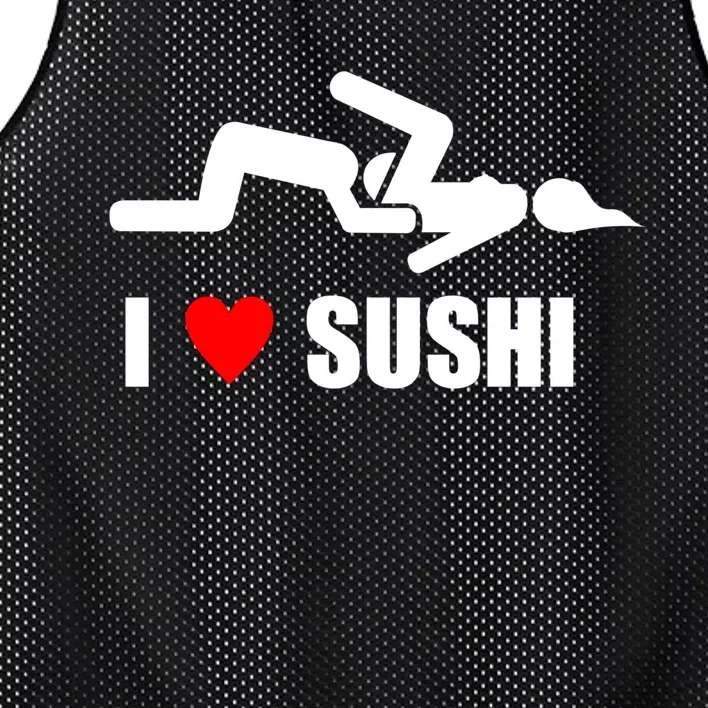 I Love Sushi Mesh Reversible Basketball Jersey Tank