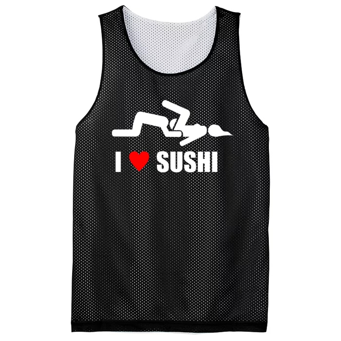 I Love Sushi Mesh Reversible Basketball Jersey Tank