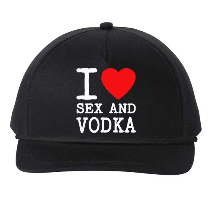 I Love Sex Vodka For Funny Drinking Women Of Red Heart Party Snapback Five-Panel Rope Hat