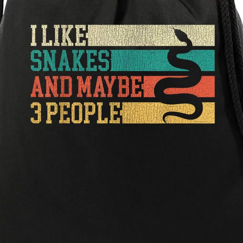 I Like Snakes And Maybe 3 People: Snake And Reptile Lovers Drawstring Bag