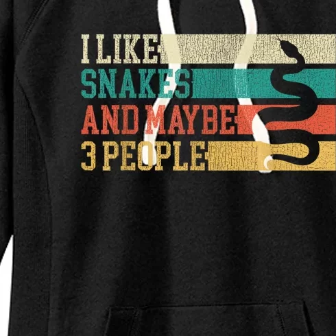 I Like Snakes And Maybe 3 People: Snake And Reptile Lovers Women's Fleece Hoodie