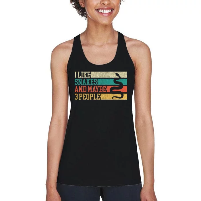 I Like Snakes And Maybe 3 People: Snake And Reptile Lovers Women's Racerback Tank