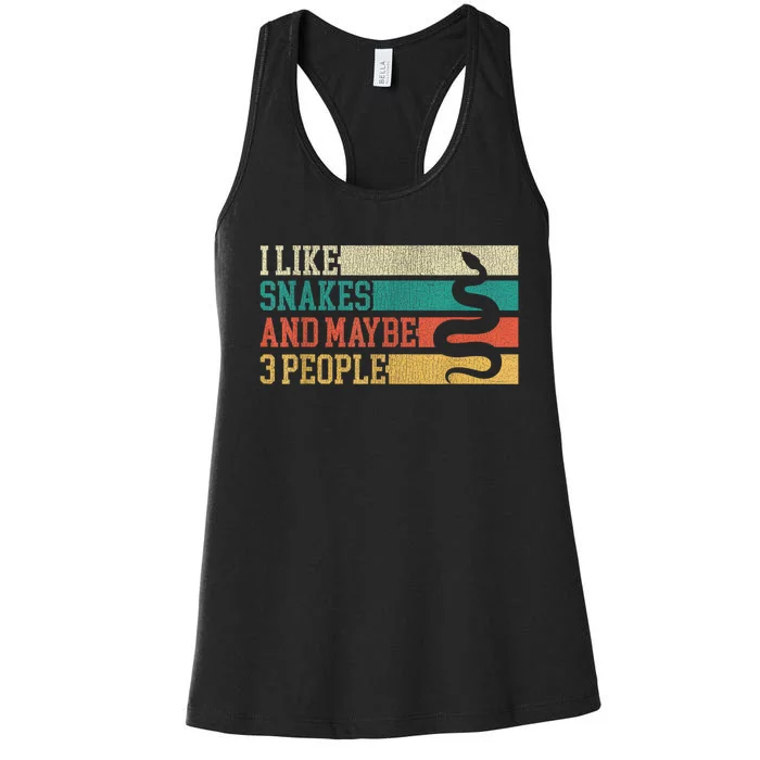 I Like Snakes And Maybe 3 People: Snake And Reptile Lovers Women's Racerback Tank