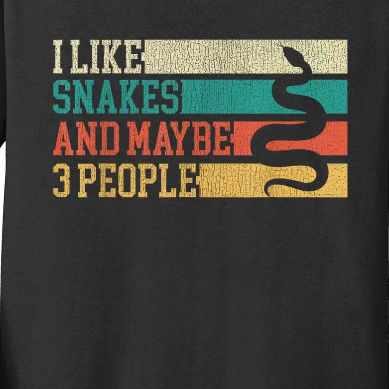 I Like Snakes And Maybe 3 People: Snake And Reptile Lovers Kids Long Sleeve Shirt