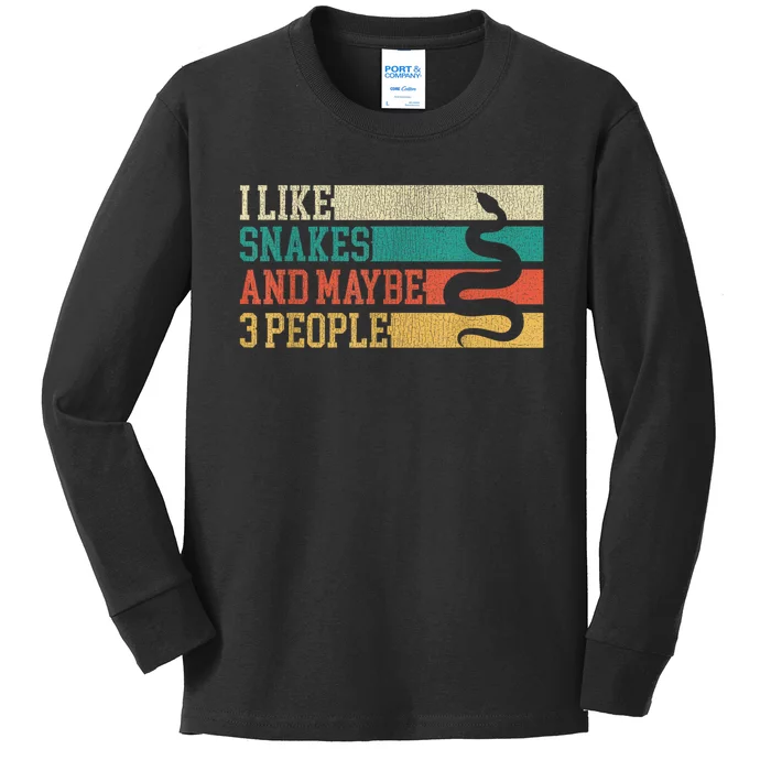 I Like Snakes And Maybe 3 People: Snake And Reptile Lovers Kids Long Sleeve Shirt