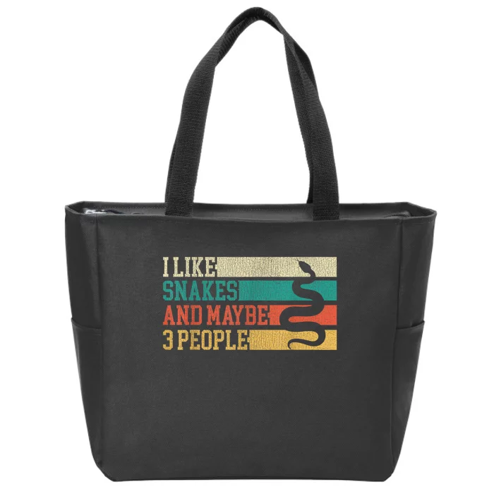 I Like Snakes And Maybe 3 People: Snake And Reptile Lovers Zip Tote Bag