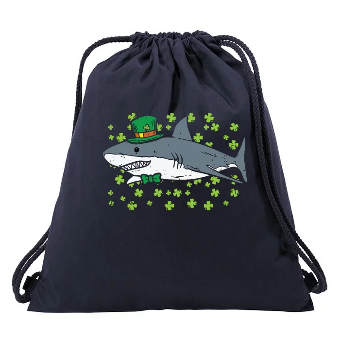 Irish Leprechaun Shark Shamrock St Patricks Day Animal Gift Drawstring Bag