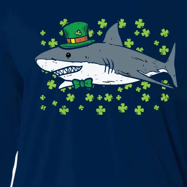 Irish Leprechaun Shark Shamrock St Patricks Day Animal Gift Cooling Performance Long Sleeve Crew