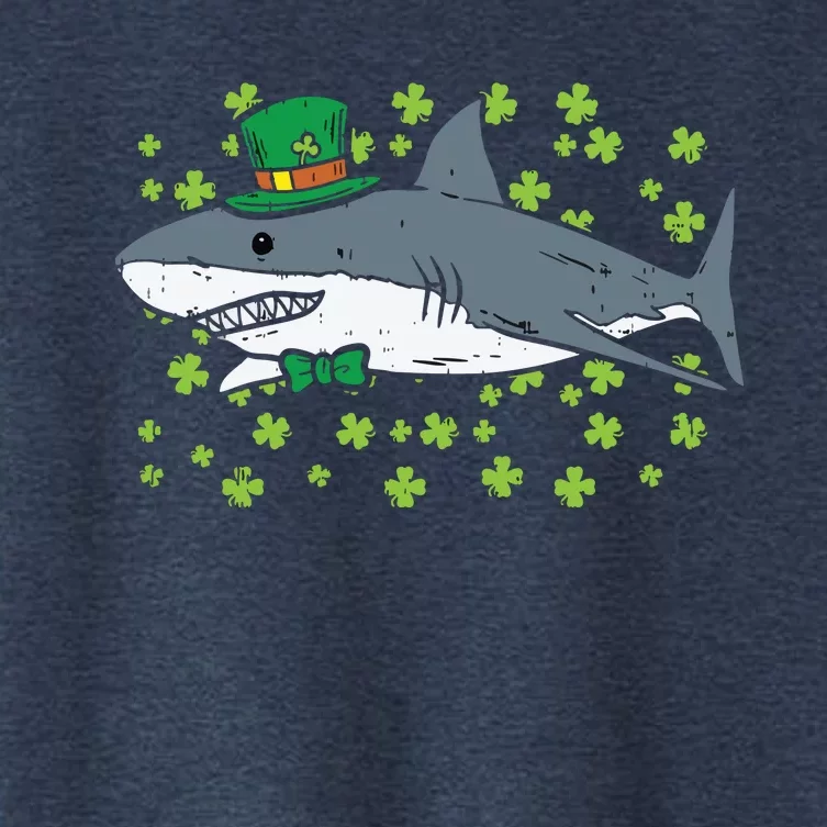 Irish Leprechaun Shark Shamrock St Patricks Day Animal Gift Women's Crop Top Tee