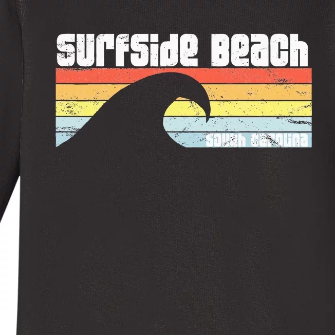 I Love Surfside Beach South Carolina Atlantic Ocean Wave Sc Baby Long Sleeve Bodysuit