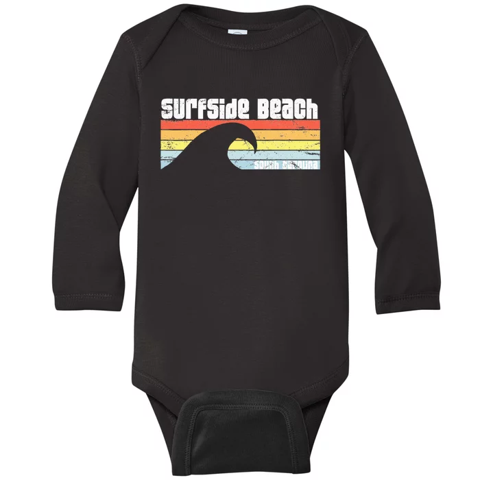 I Love Surfside Beach South Carolina Atlantic Ocean Wave Sc Baby Long Sleeve Bodysuit