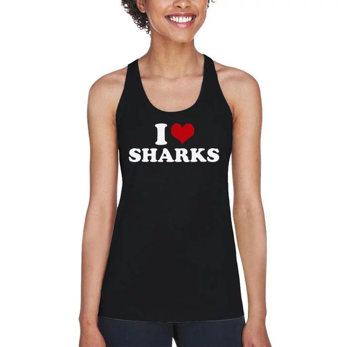 I Love Sharks Women's Racerback Tank