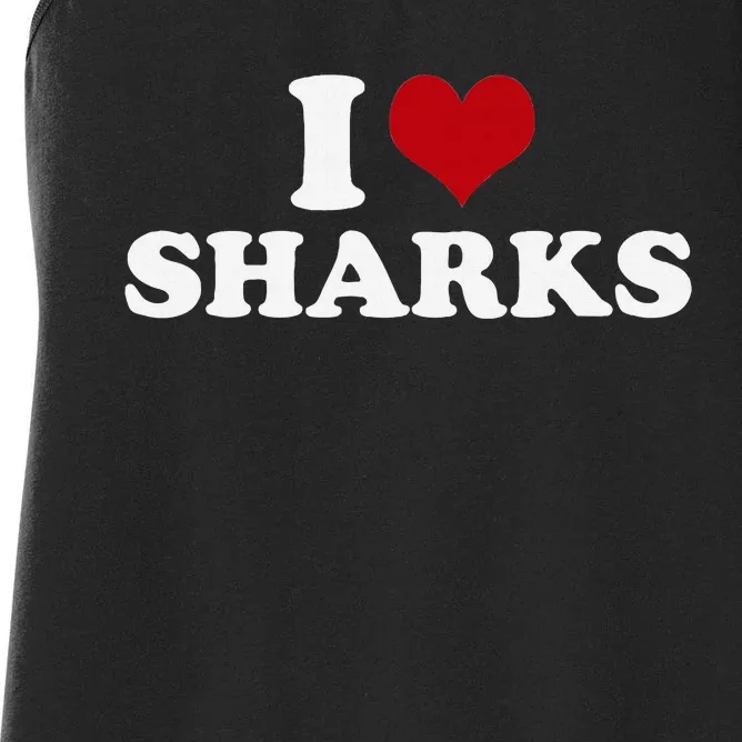 I Love Sharks Women's Racerback Tank