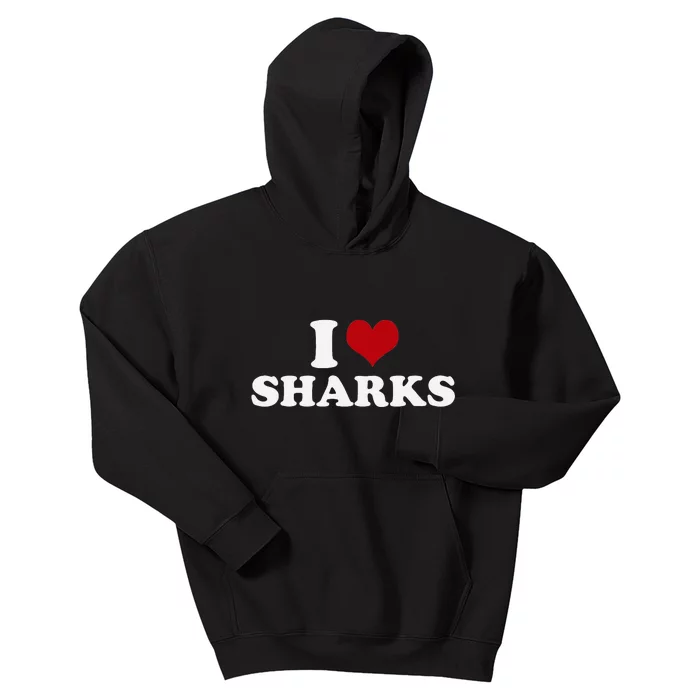 I Love Sharks Kids Hoodie