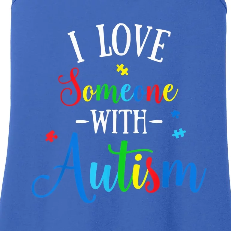 I Love Someone with Autism Awareness  Wo kid Shirt Ladies Essential Tank