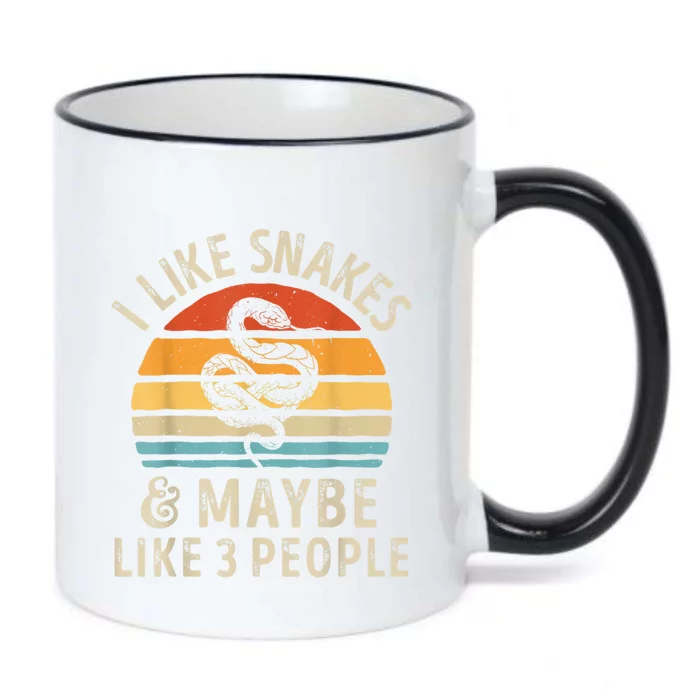 I Like Snakes And Maybe 3 People Snake Reptile Lover Retro Black Color Changing Mug