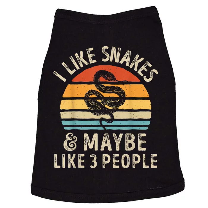 I Like Snakes And Maybe 3 People Snake Reptile Lover Retro Doggie Tank