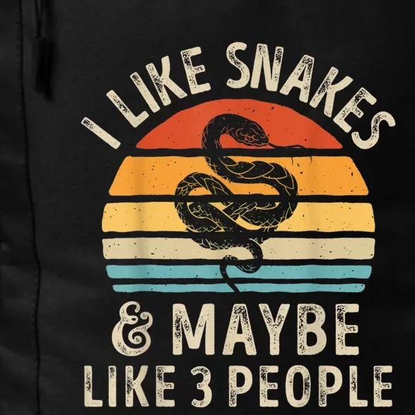 I Like Snakes And Maybe 3 People Snake Reptile Lover Retro Daily Commute Backpack