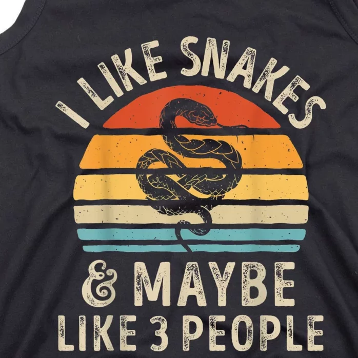 I Like Snakes And Maybe 3 People Snake Reptile Lover Retro Tank Top