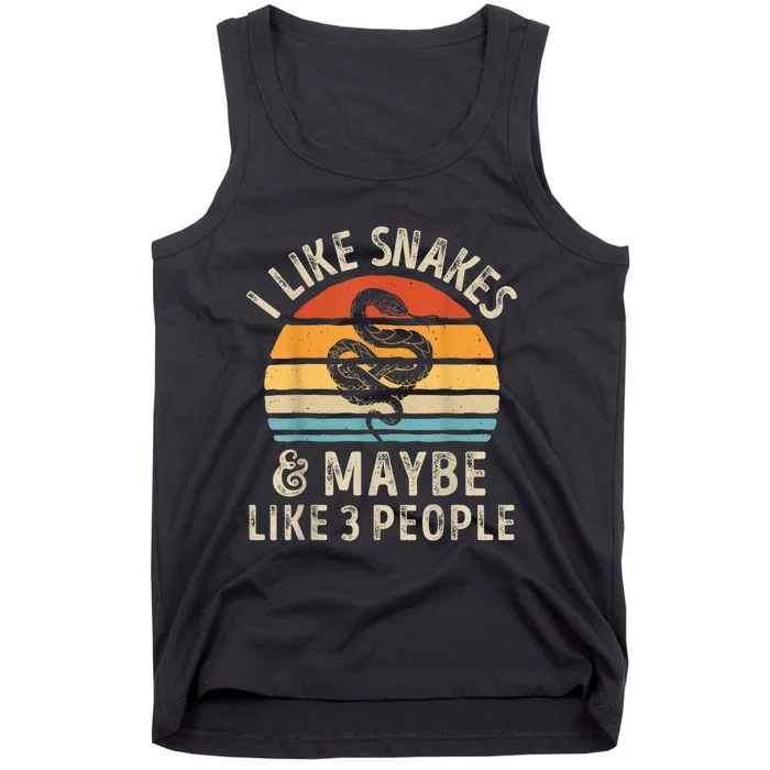 I Like Snakes And Maybe 3 People Snake Reptile Lover Retro Tank Top