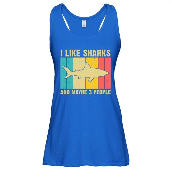 I Like Sharks And Maybe 3 People Funny Shark Lover Ladies Essential Flowy Tank