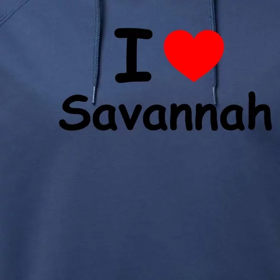 I Love Savannah Performance Fleece Hoodie