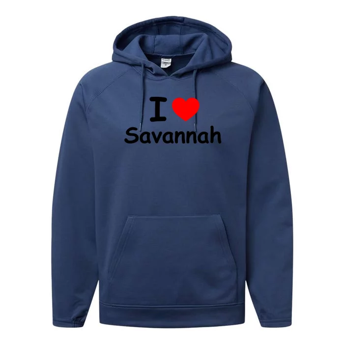 I Love Savannah Performance Fleece Hoodie