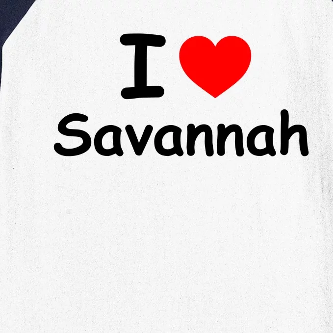 I Love Savannah Baseball Sleeve Shirt