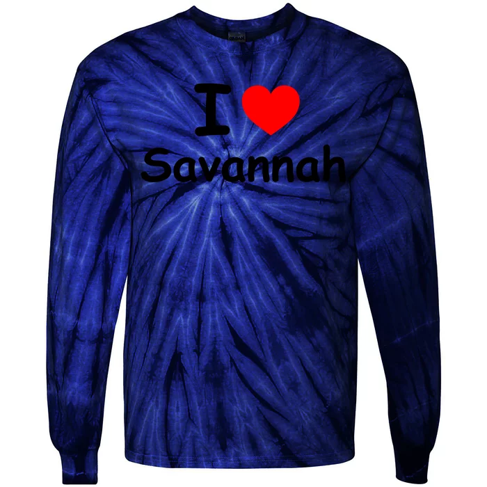 I Love Savannah Tie-Dye Long Sleeve Shirt