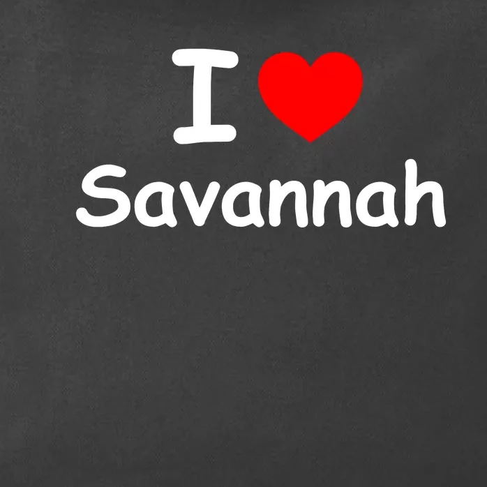 I Love Savannah Red Heart Valentines Day Savannah Name Gift For Savannah Lover. Zip Tote Bag