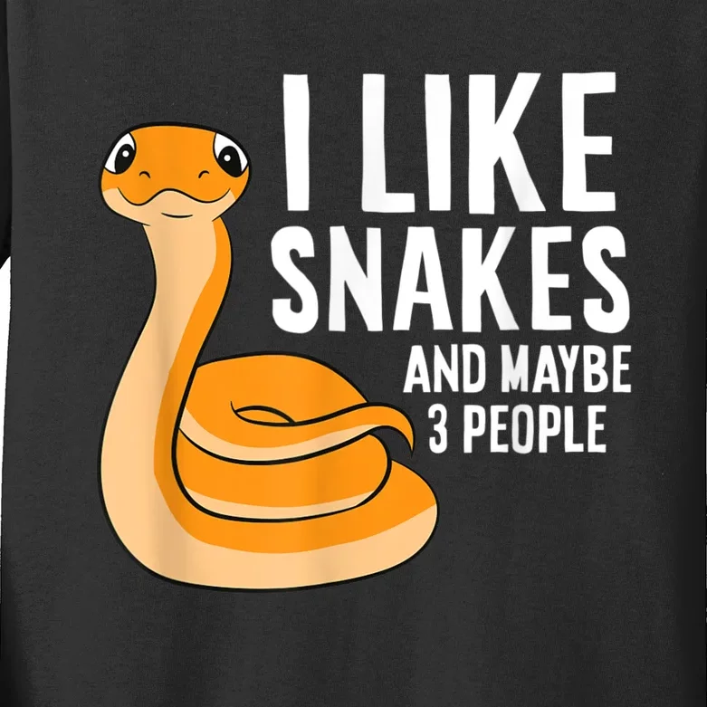 I Like Snakes And Maybe 3 People Snake Reptile Lover Kids Long Sleeve Shirt