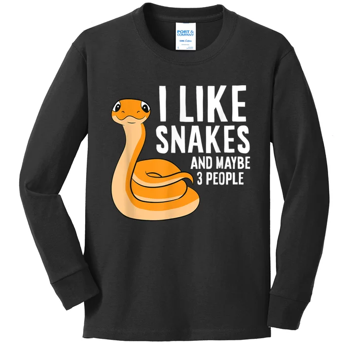 I Like Snakes And Maybe 3 People Snake Reptile Lover Kids Long Sleeve Shirt