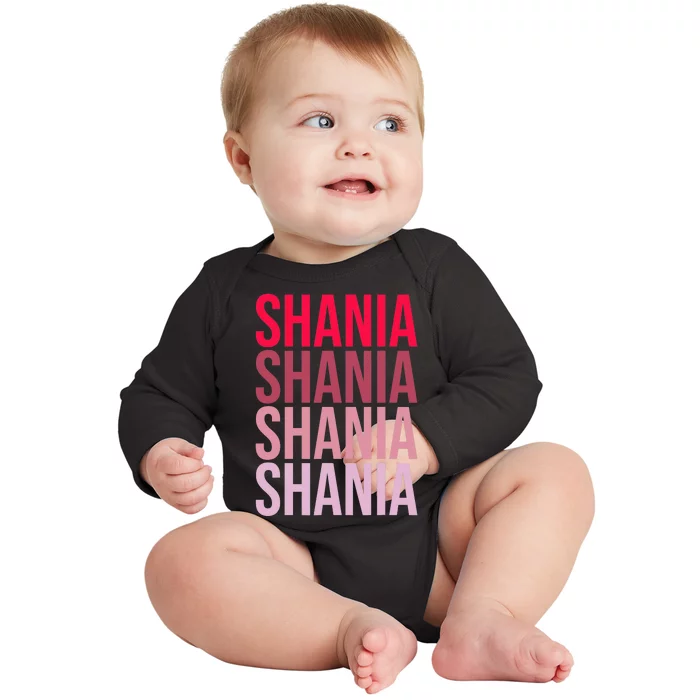 I Love Shania First Name Shania Baby Long Sleeve Bodysuit