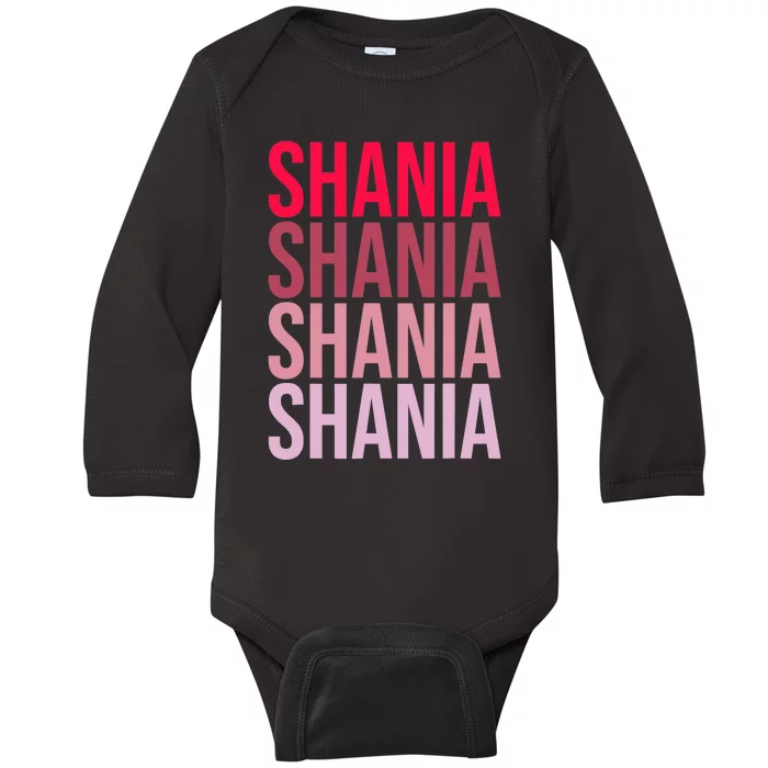 I Love Shania First Name Shania Baby Long Sleeve Bodysuit