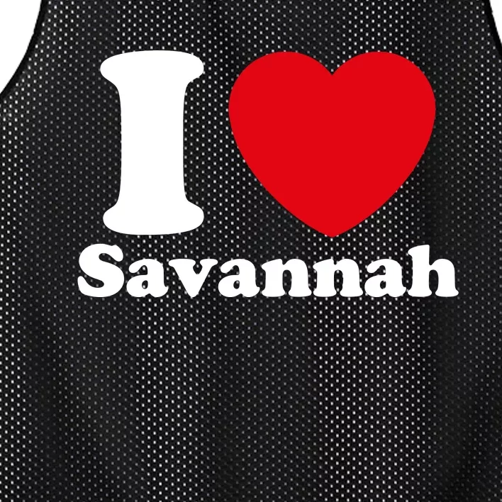 I Love Savannah. I Heart Savannah. Red Heart Valentines Day Savannah Name Gift Mesh Reversible Basketball Jersey Tank