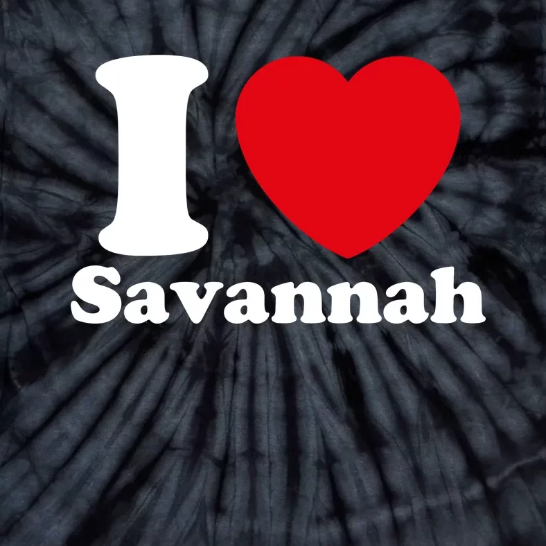 I Love Savannah. I Heart Savannah. Red Heart Valentines Day Savannah Name Gift Tie-Dye T-Shirt