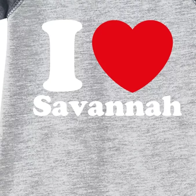 I Love Savannah. I Heart Savannah. Red Heart Valentines Day Savannah Name Gift Infant Baby Jersey Bodysuit