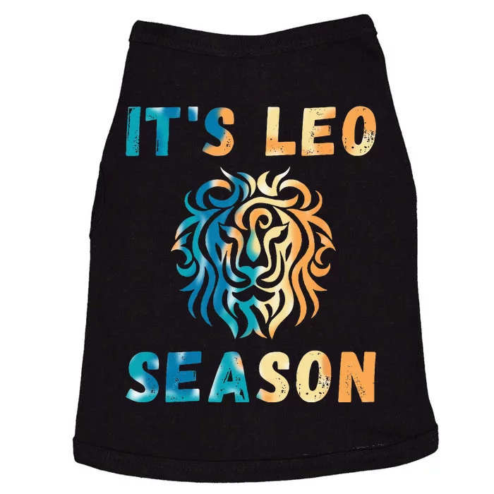 Its Leo Season Celtic Design Retro Colors Lion Zodiac Doggie Tank