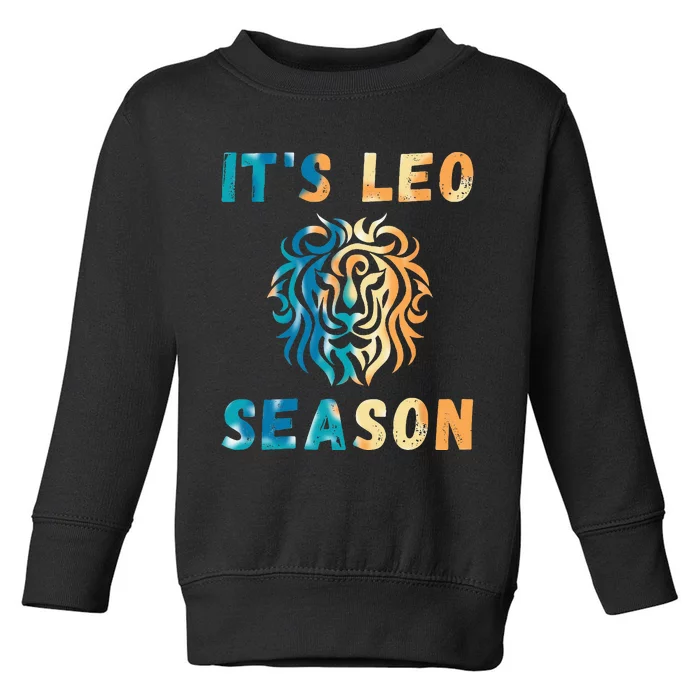 Its Leo Season Celtic Design Retro Colors Lion Zodiac Toddler Sweatshirt