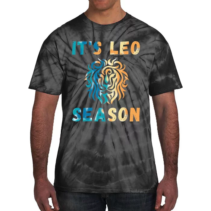 Its Leo Season Celtic Design Retro Colors Lion Zodiac Tie-Dye T-Shirt